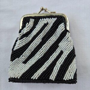 Vintage look zebra stripe coin purse